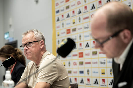 Head coach Janne Andersson of Sweden at a press conference
