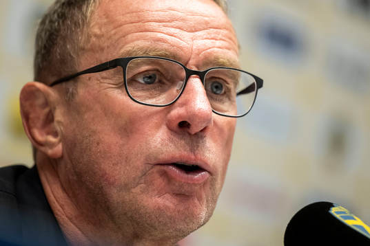 Head coach Ralf Rangnick of Austria at a press conference