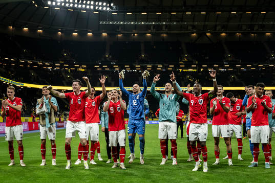 Players of Austria celebrate