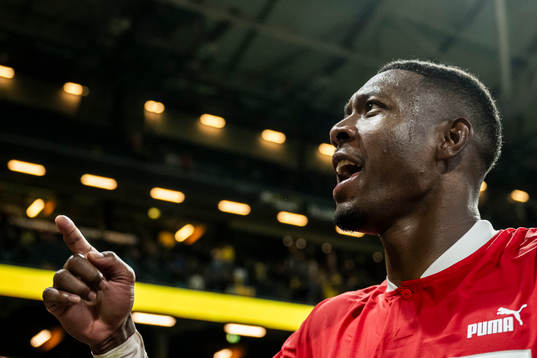 David Alaba of Austria celebrates