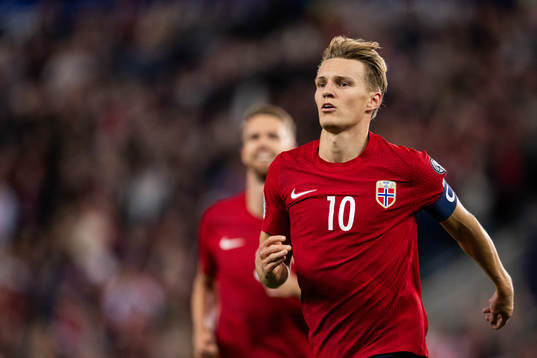 Martin Ødegaard of Norway celebrates
