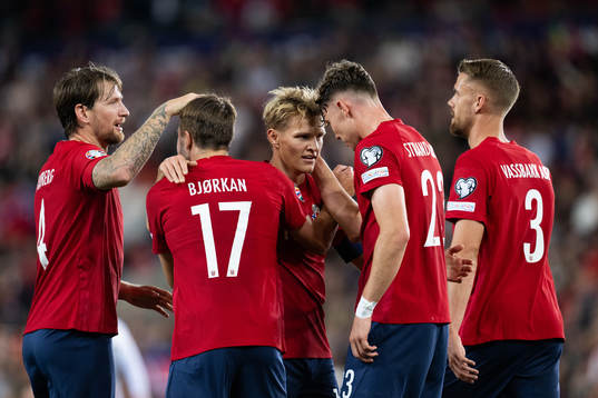 Martin Ødegaard of Norway celebrates