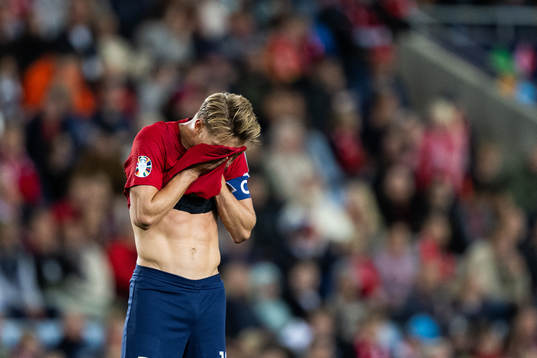 Martin Ødegaard of Norway looks dejected
