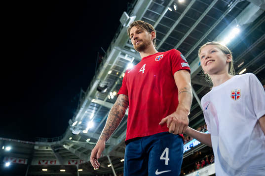 Stefan Strandberg of Norway enters the pitch