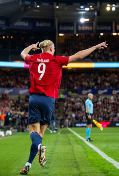 Erling Braut Haaland of Norway celebrates