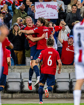 Erling Braut Haaland of Norway celebrates