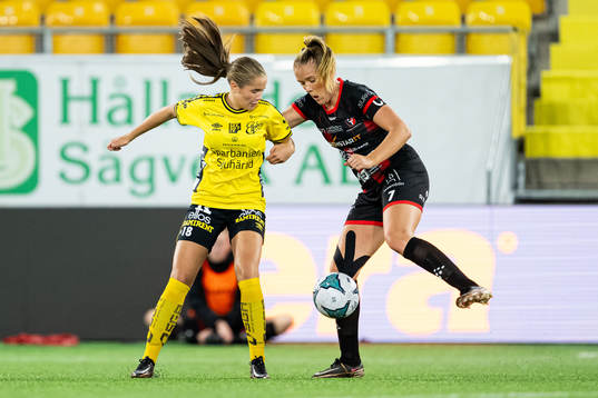 Elfsborgs Stella Holmén och Trollhättans Ida Pettersson