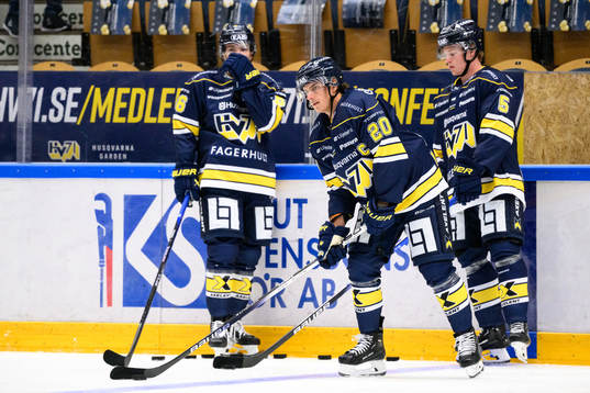 HV71s André Petersson innan ishockeymatchen i SHL mellan