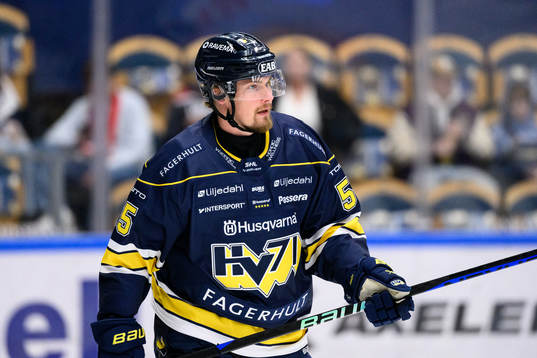 HV71s Mikael Seppälä innan ishockeymatchen i SHL mellan