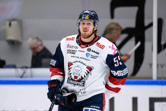 Linköpings Arvid Aronsson innan ishockeymatchen i SHL