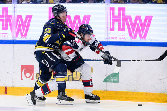 HV71s Åke Stakkestad och Linköpings Arvid Aronsson