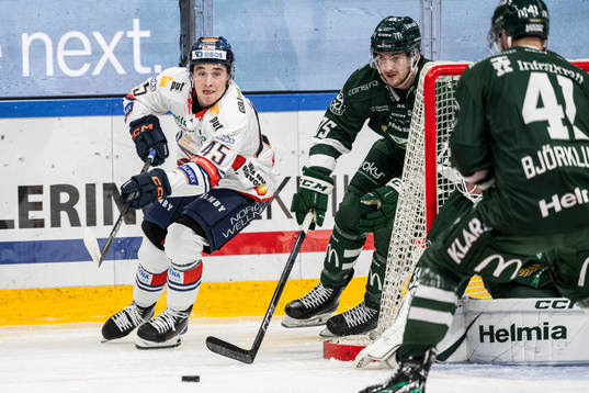 Växjös Noah Östlund och Färjestads Jeremy Salvas Groleau