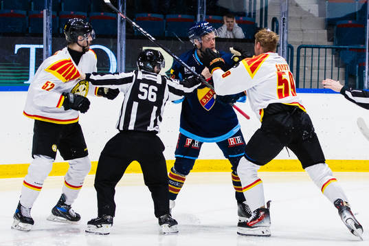 Bråk mellan Djurgårdens Olle Liss och Brynäs Karlis