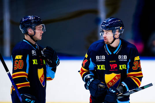 Djurgårdens Oscar Lundin och Djurgårdens Daniel Brodin