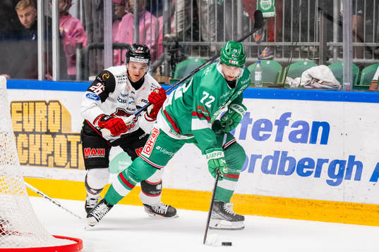 Malmö Redhawks Teemu Kivihalme och Rögles Daniel Zaar