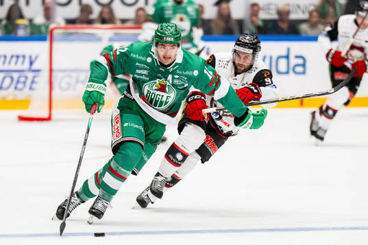 Rögles Brady Ferguson och Malmö Redhawks Alan Quine