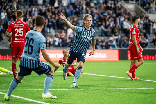 Djurgårdens Hampus Finndell jublar
