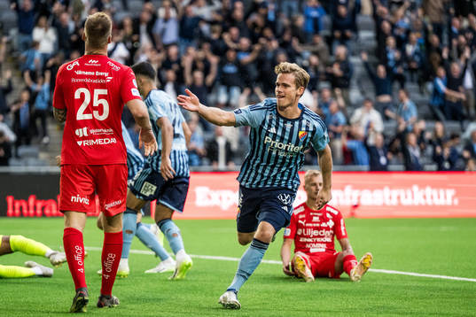 Djurgårdens Hampus Finndell jublar