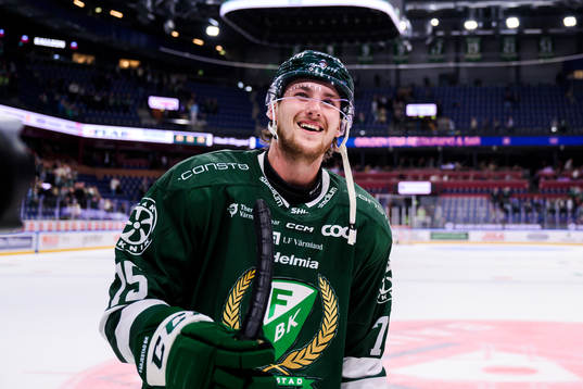 Färjestads Jeremy Salvas Groleau jublar