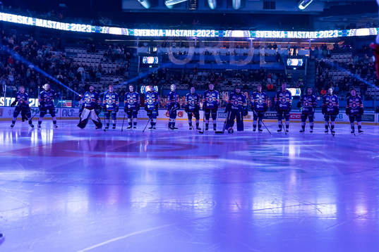 Växjös spelare före ishockeymatchen i SHL mellan Växjö