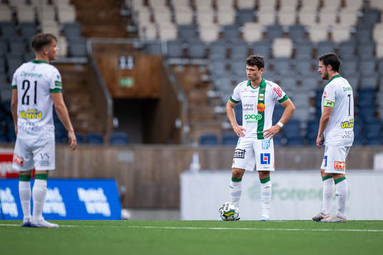 Varbergs Victor Karlsson, Mads Borchers och Robin Tranberg