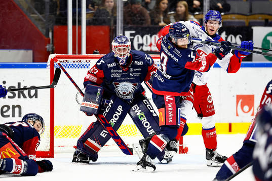 Linköpings målvakt Marcus Högberg och Linus Hultström