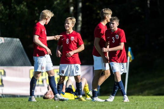 Norges spelarna jublar