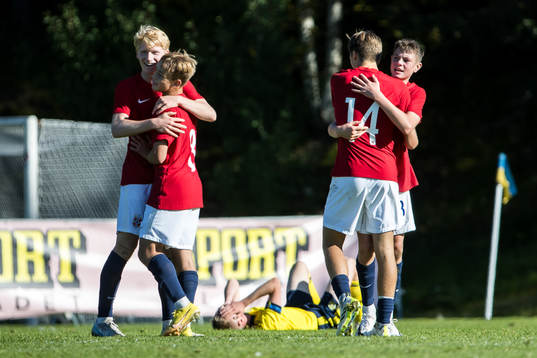 Norges spelarna jublar