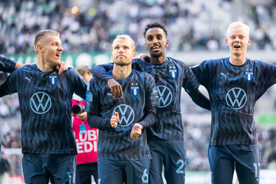 Malmö FFs Sebastian Jörgensen, Oscar Lewicki, Taha Ali