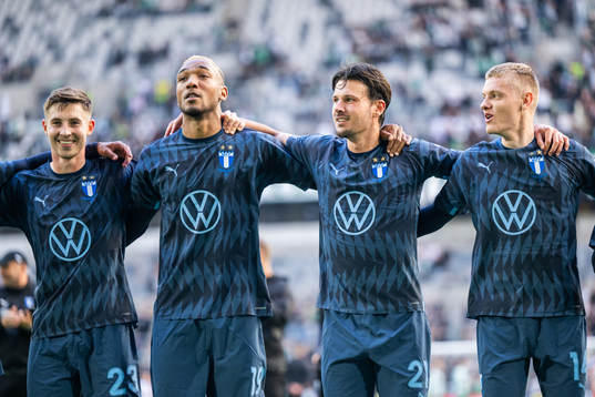 Malmö FFs Lasse Berg Johnsen, Derek Cornelius, Stefano