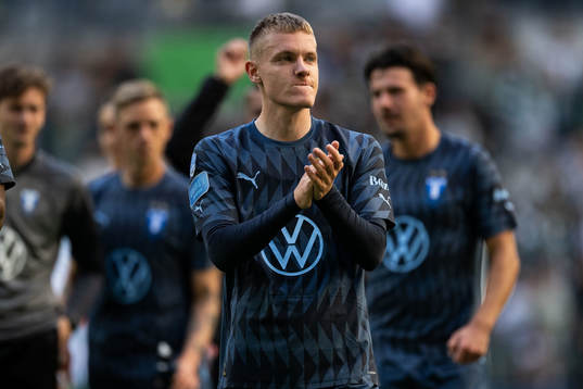 Malmö FFs Sebastian Jörgensen jublar