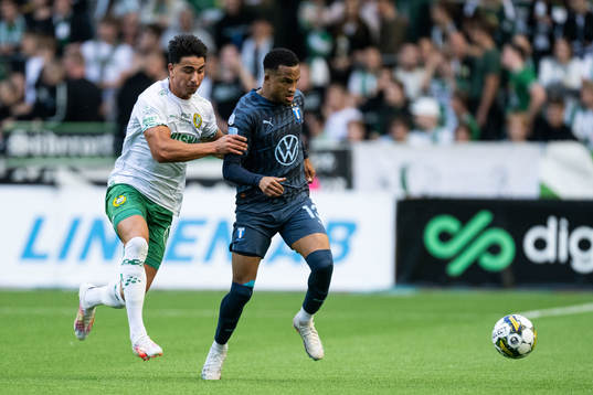 Hammarbys Jusef Erabi och Malmö FFs Martin Olsson