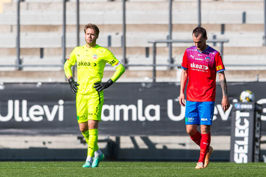Helsingborgs målvakt Kalle Joelsson och Adam Hellborg