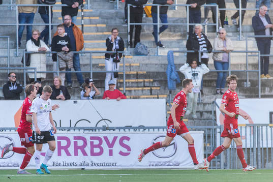 Skövde AIKs Filip Schyberg jublar