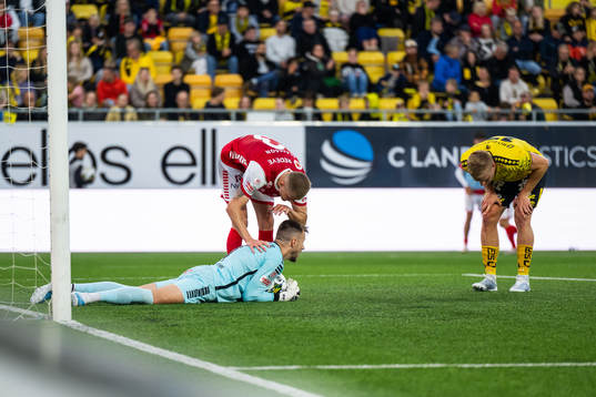 Kalmars målvakt Ricardo Friedrich jublar med David