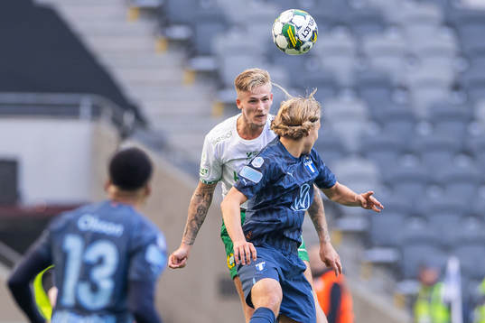 Hammarbys Fredrik Hammar och Malmö FFs Sebastian Nanasi