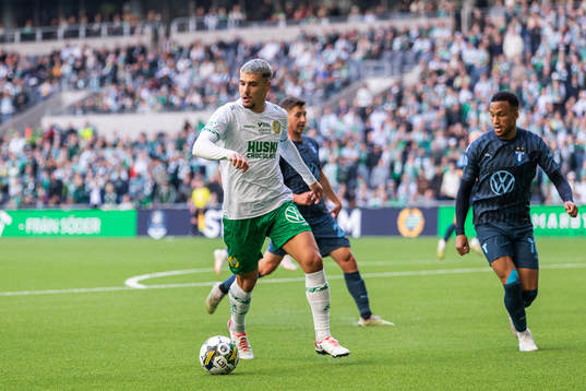 Hammarbys Edvin Kurtulus och Malmö FFs Martin Olsson