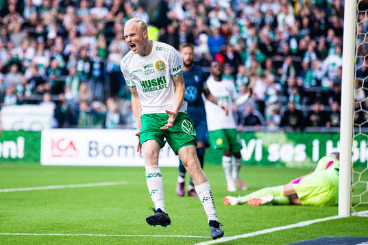 Hammarbys Marcus Rafferty reagerar