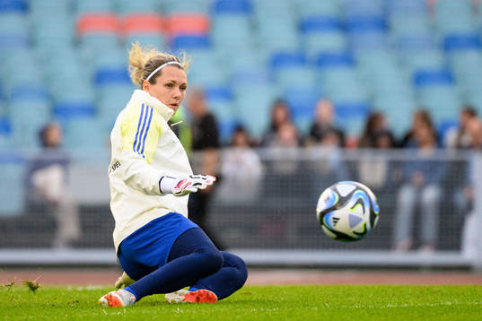 Goalkeeper Jennifer Falk of Sweden