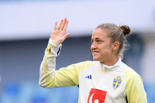 during a training session with the Swedish women's national