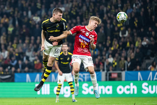 AIKs Mads Døhr Thychosen och Degerfors Hugo Bolin