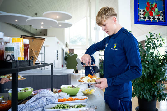 Spelare äter lunch