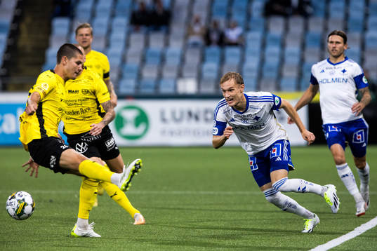 Mjällbys Tom Pettersson och IFK Norrköpings Marcus