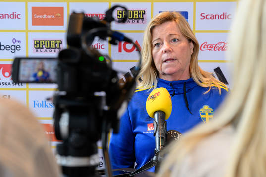 Team Manager Marika Domanski Lyfors is being interviewed