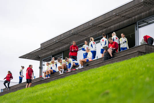 Players prepare ahead for training session with the Swedish