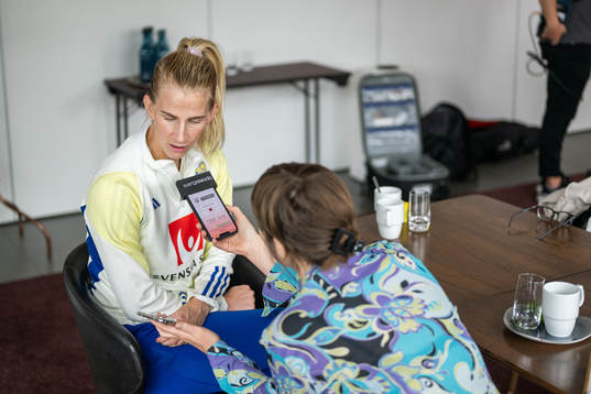 Sofia Jakobsson is interviewed