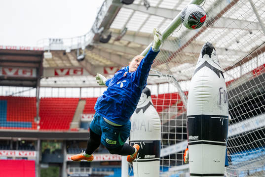 Goalkeeper Aurora Mikalsen of the Norwegian women's