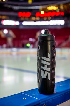 SHL-vattenflaska innan ishockeymatchen i SHL mellan Malmö