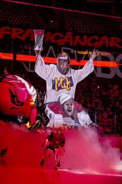Malmö Redhawks tifo innan ishockeymatchen i SHL mellan