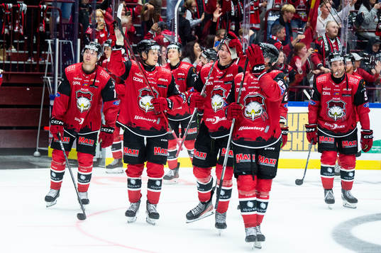 Malmö Redhawks spelare jublar